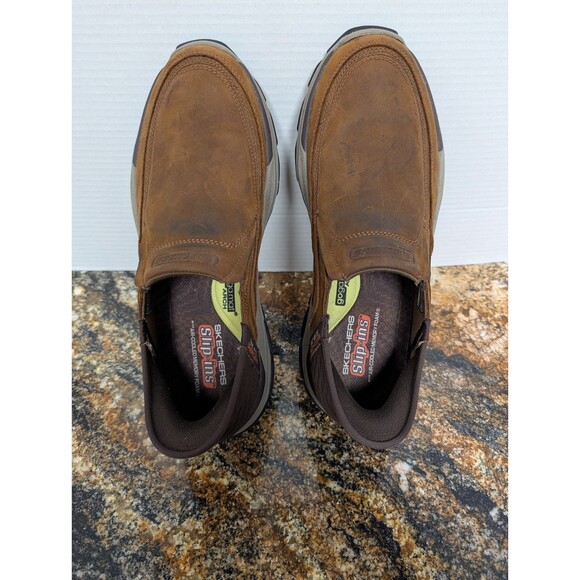 Skechers Slip-ins Respected Mens Slip On Shoes in Dark Brown - 10 US